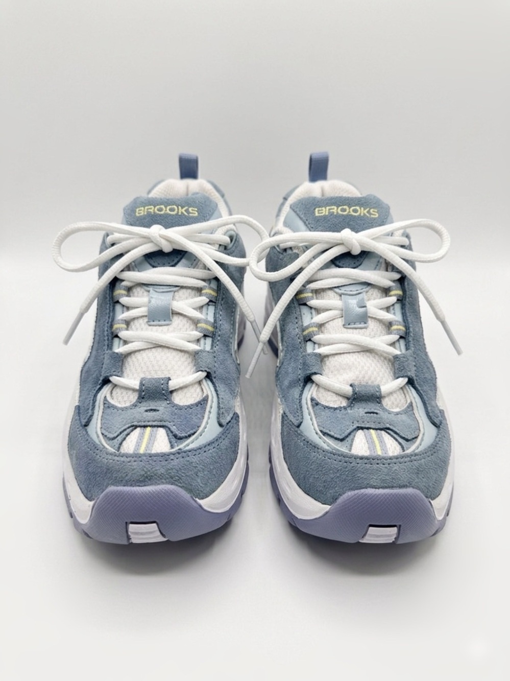 Brooks Light Blue and White Suede Sneakers